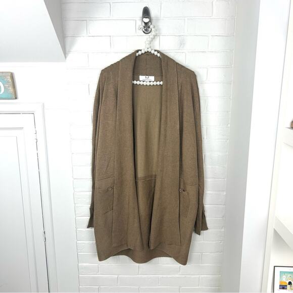 Magaschoni Brown Ribbed Knit Cardigan Sweater Size XXL - Picture 1 of 8